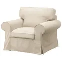 IKEA EKTORP ЕКТОРП, крісло та підставка для ніг, КІЛАНДА світло-бежевий 195.538.64 фото thumb №1