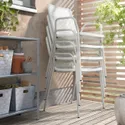 IKEA TORPARÖ ТОРПАРЕ, стіл+4 крісла з підлокітн, вуличний, білий/білий/сірий, 130 см 094.948.65 фото thumb №3