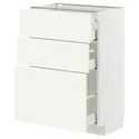 IKEA METOD МЕТОД / MAXIMERA МАКСІМЕРА, підлогова шафа з 3 шухлядами, білий / ВАЛЛЬСТЕНА білий, 60x37 см 495.072.29 фото thumb №1