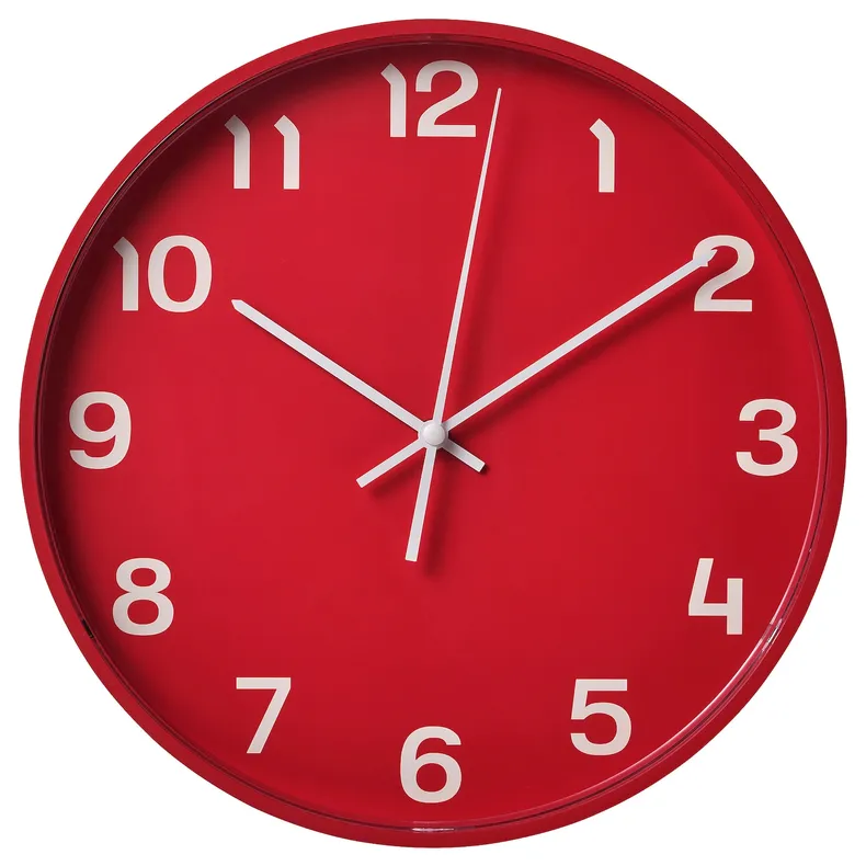IKEA PLUTTIS ПЛУТТІС, настінний годинник, низьковольтний / червоний, 28 см 305.408.51 фото №1
