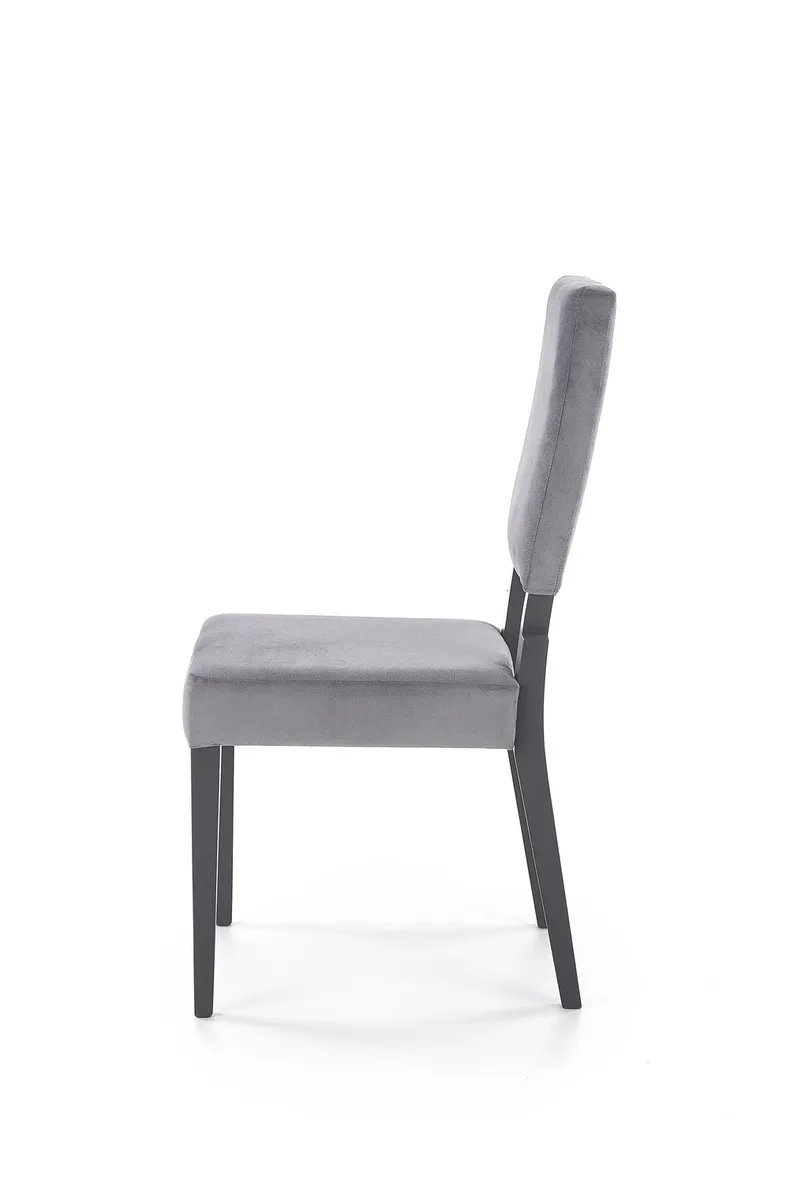 Кухонний стілець оксамитовий HALMAR Sorbus Velvet, оббивка - сірий / ніжки - масив бука фото №3