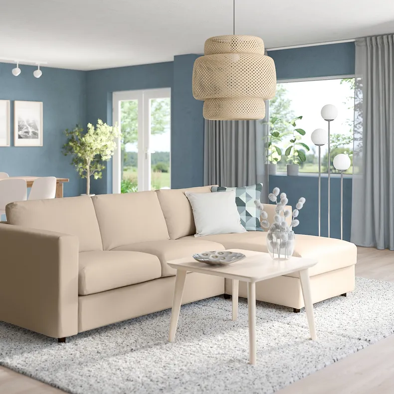 IKEA VIMLE ВІМЛЕ, 3-місний диван із кушеткою, ХАЛЛАРП бежевий 495.370.66 фото №3