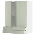 IKEA METOD МЕТОД / MAXIMERA МАКСІМЕРА, навісна шафа, 2 дверцят / 2 шухляди, білий / Стенсунд світло-зелений, 80x100 см 394.867.98 фото thumb №1