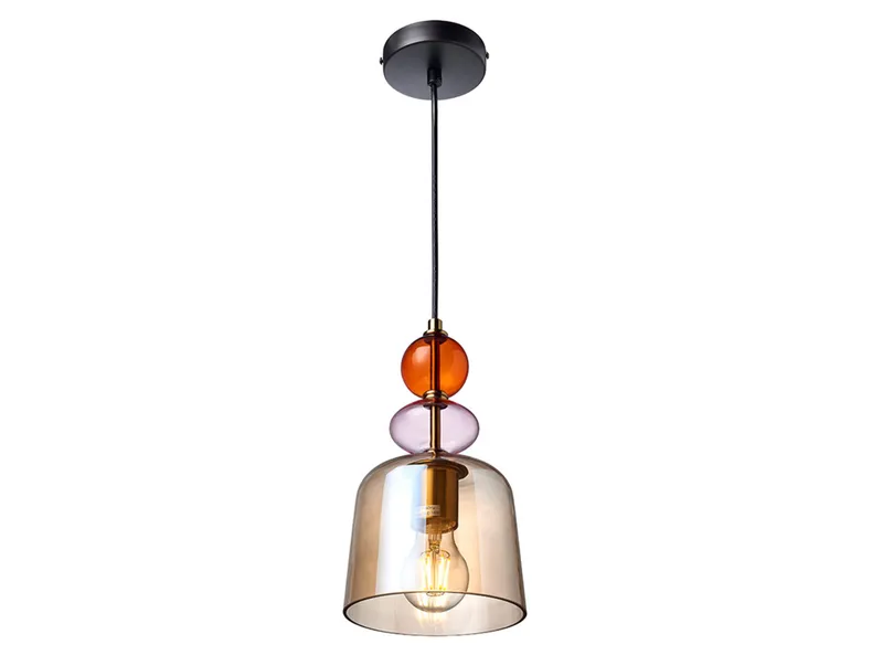 BRW Подвесной светильник Tropea 16 см из стекла янтарного цвета 094590 фото №1