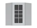 BRW Угловой верхний кухонный шкаф Verdi 60 см с витриной справа светло-серый матовый, греноловый серый/светло-серый матовый FL_GNWU_60/72_PV-SZG/JSZM фото thumb №1