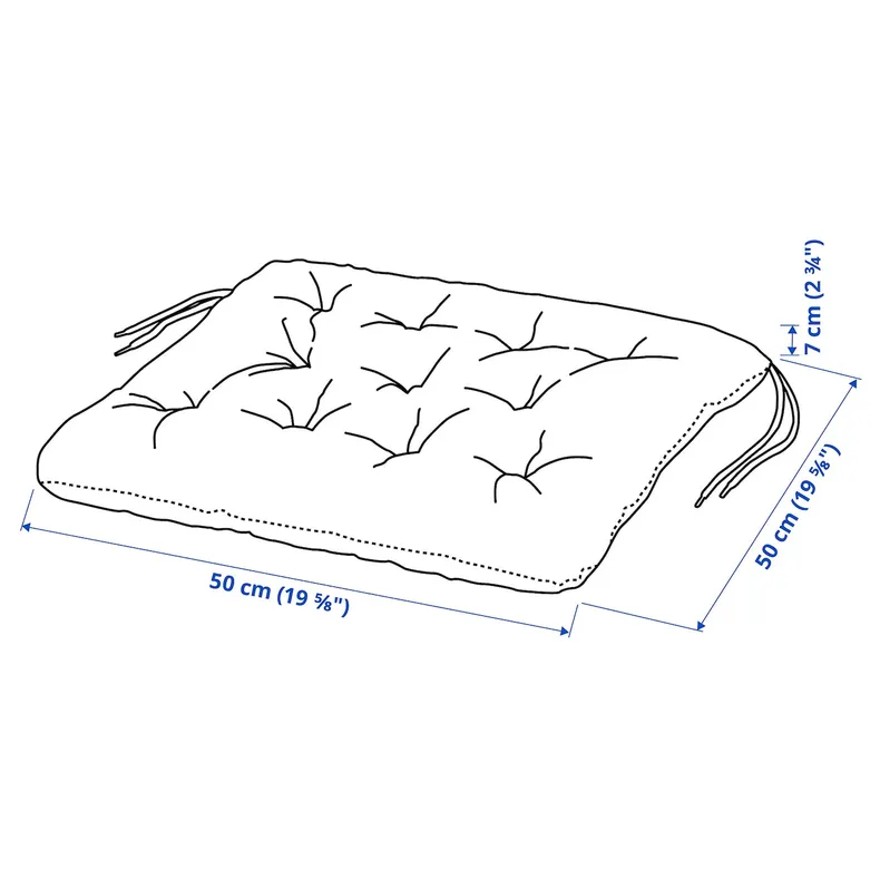 IKEA KUDDARNA КУДДАРНА, подушка на садовый стул, бежевый, 50x50 см фото №4