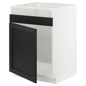 IKEA METOD МЕТОД, напольный шкаф для мойки ХАВСЕН, белый / Лерхиттан с черными пятнами, 60x60 см 794.564.88 фото