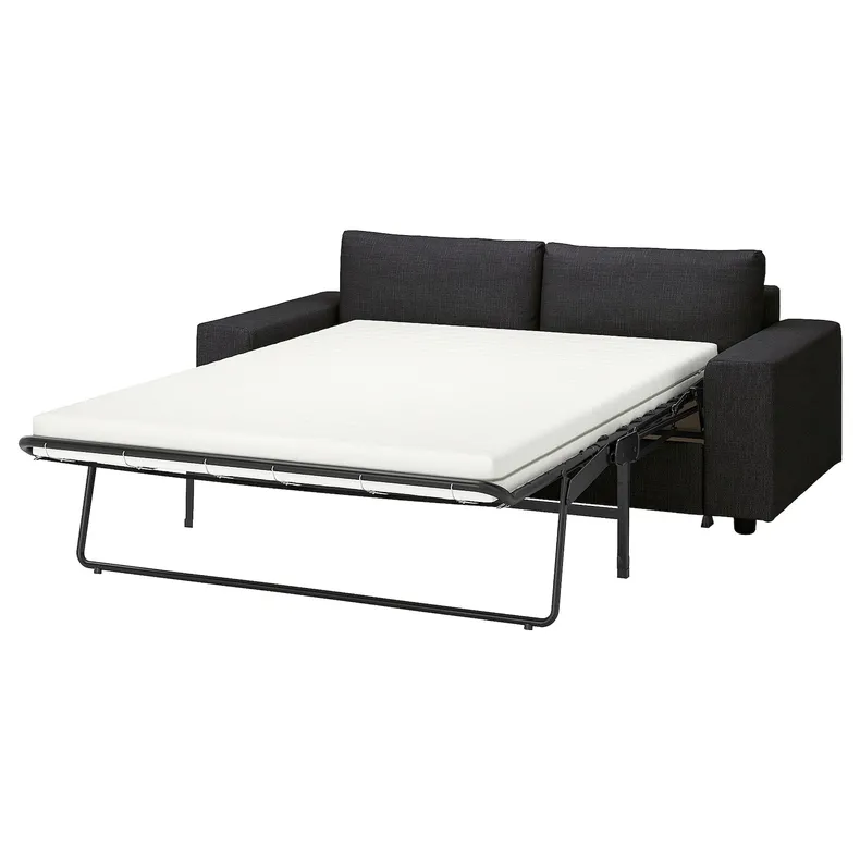 IKEA VIMLE ВІМЛЕ, 2-місний диван-ліжко, з широкими підлокітниками/Холдований антрацит 195.369.59 фото №1