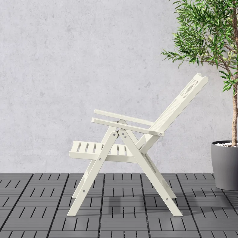 IKEA BONDHOLMEN БОНДХОЛЬМЕН, крісло з відкидною спинкою, вуличне, білий/бежевий 805.581.79 фото №4