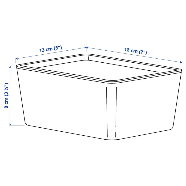 IKEA KUGGIS КУГГІС, коробка з кришкою, білий, 13x18x8 см 404.858.54 фото №5