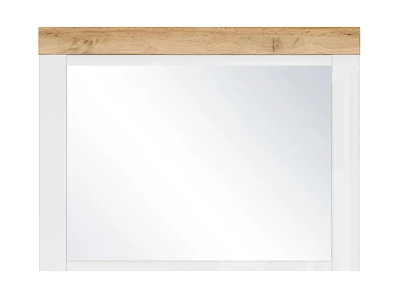 BRW Настенное зеркало Holten 70x92,5 см белое и коричневое, белый/дуб вотан/глянец белый LUS-BI/DWO/BIP фото №1