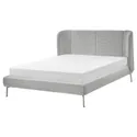 IKEA TUFJORD ТЮФЬЁРД, каркас кровати с обивкой, Талмира белая / черная, 140x200 см 205.732.48 фото thumb №1