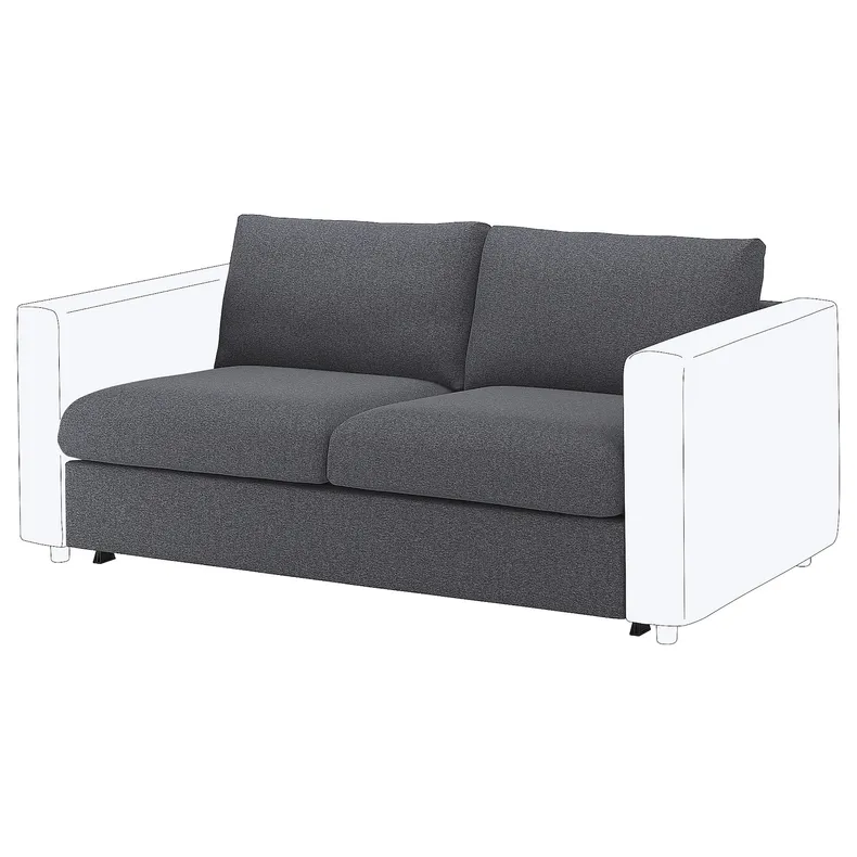 IKEA VIMLE ВИМЛЕ, чехол для 2-местного дивана-кровати, Окрашенный в средне-серый цвет 204.958.49 фото №2
