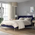 IKEA TUFJORD ТУФЙОРД, каркас ліжка з оббивкою, Талміра чорно-синій, 160x200 см 205.724.99 фото thumb №2