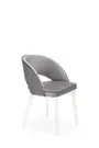 Кухонный стул бархатный HALMAR MARINO Velvet, серый MONOLITH 85 / белый фото