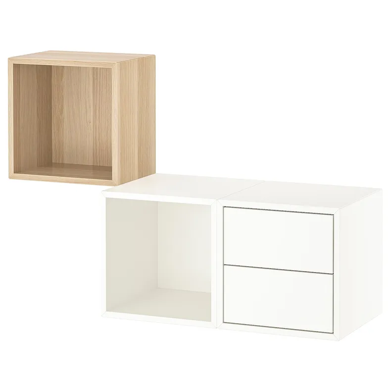 IKEA EKET ЭКЕТ, комбинация д / хранения, дуб, окрашенный в белый цвет, 105x35x70 см 793.363.92 фото №1
