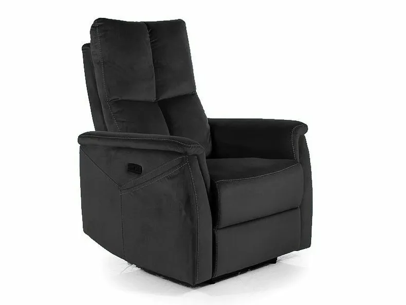 Раскладное кресло реклайнер SIGNAL Neptun M Velvet с функцией массажа, черный фото №1