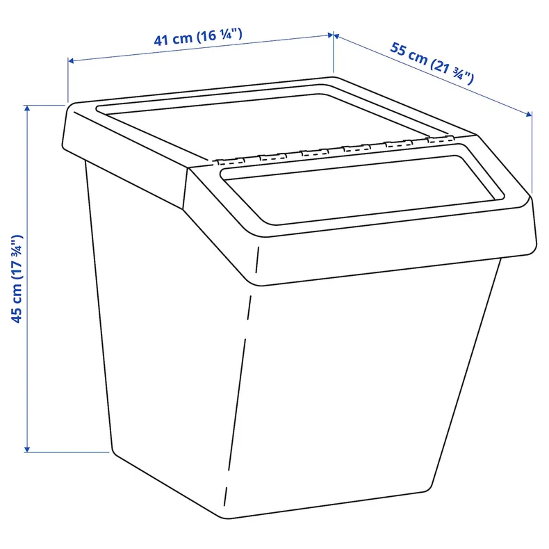 IKEA SORTERA СОРТЕРА, кошик для сміття із кришкою, білий, 60 л 702.558.99 фото №6
