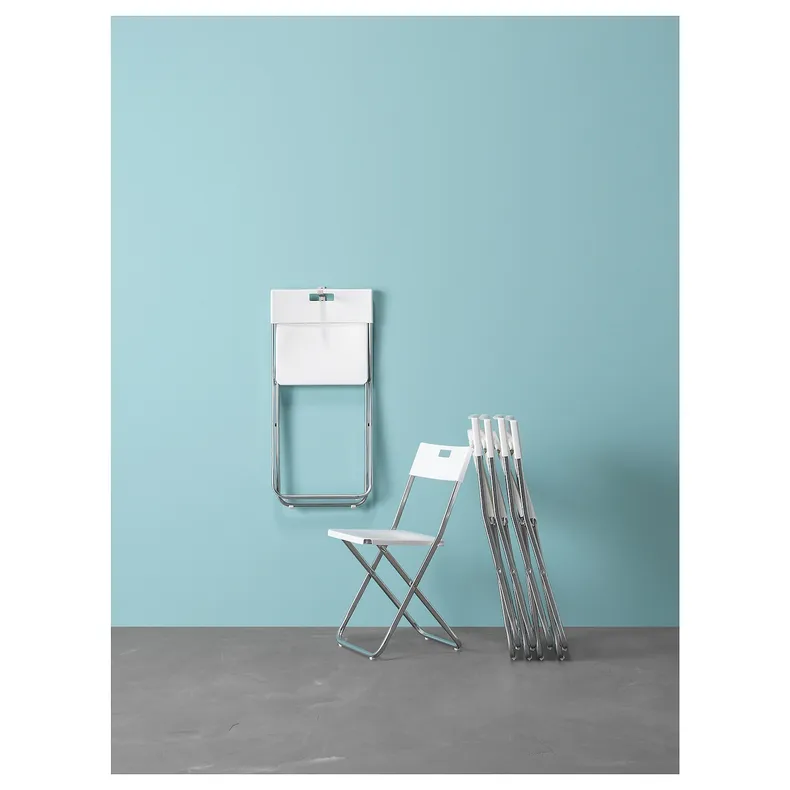 IKEA GUNDE ГУНДЕ, стілець складаний, білий 602.177.99 фото №4