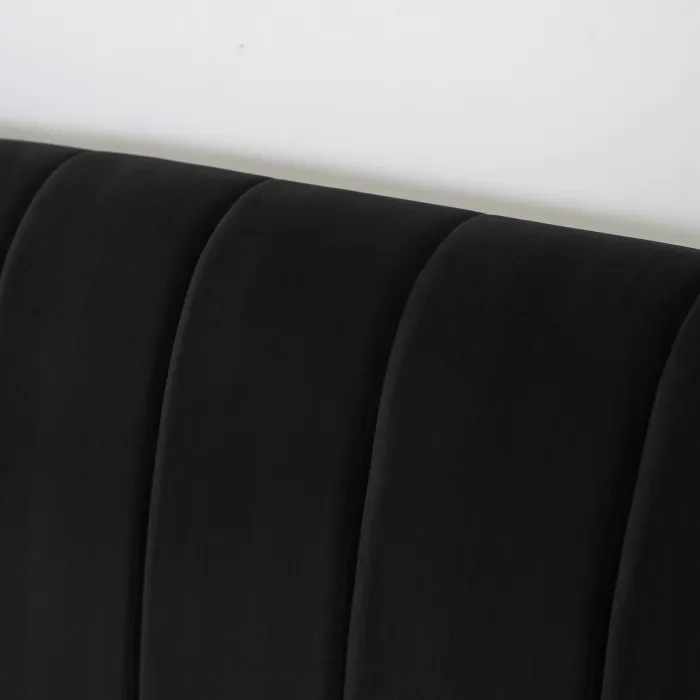 Кровать двуспальная бархатная MEBEL ELITE MARCELO Velvet, 160x200 см, черный фото №5