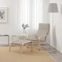 IKEA POÄNG ПОЕНГ, крісло та підставка для ніг, білений дубовий шпон / КНІСА світло-бежевий 694.842.22 фото thumb №2