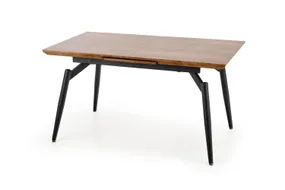 Кухонний стіл розкладний HALMAR CAMBELL 140-180x80 см, стільниця - дуб натуральний, ніжки - чорні фото