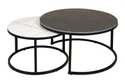 Комплект из 2-х журнальных столиков SIGNAL FERRANTE C, белый мрамор / черный матовый, 80x80 фото thumb №4
