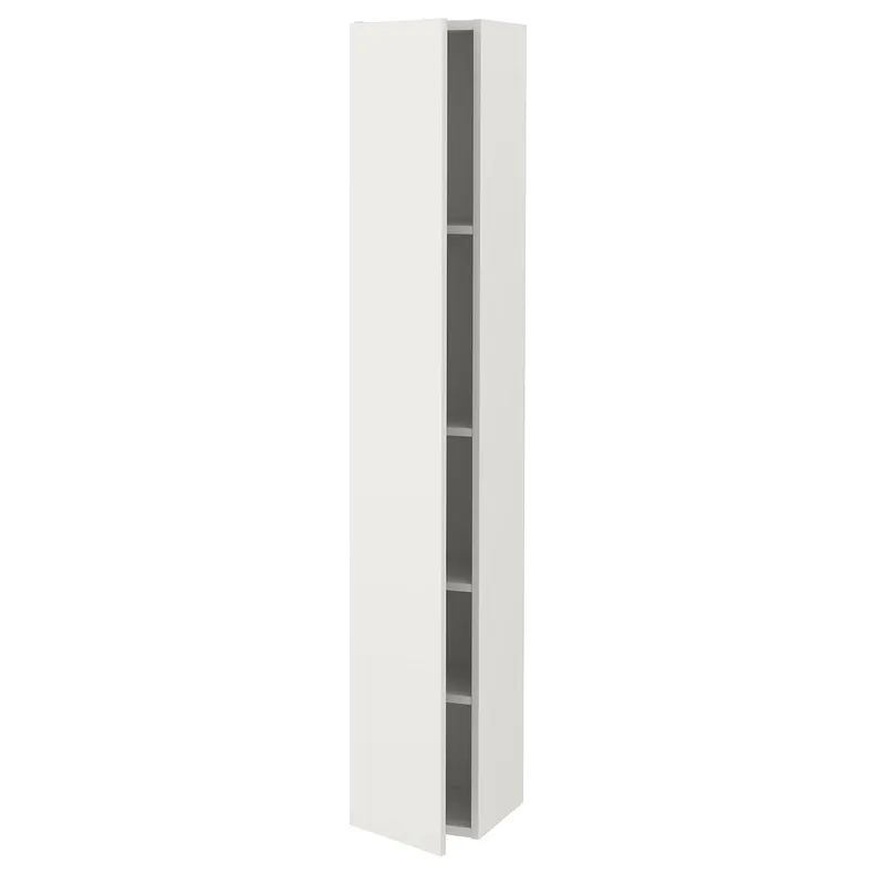 IKEA ENHET ЕНХЕТ, висока шафа 4 полички/дверцята, білий, 30x32x180 см 193.224.92 фото №1