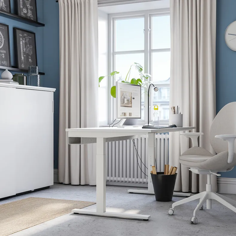 IKEA MITTZON МИТТЗОН, письменный стол, белый, 140x80 см 595.281.13 фото №4