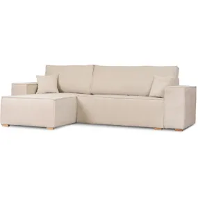 Кутовий диван універсальний MEBEL ELITE FILO, 262 см, тканина: бежевий фото