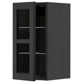 IKEA METOD МЕТОД, навесной шкаф / полки / стеклян дверца, черный / Лерхиттан с черными пятнами, 30x60 см 994.672.97 фото
