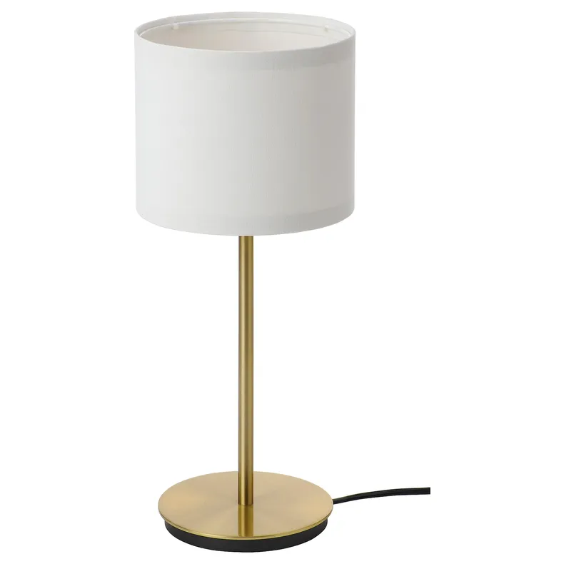 IKEA RINGSTA РІНГСТА / SKAFTET СКАФТЕТ, настільна лампа, білий / латунь, 41 см 493.856.85 фото №1