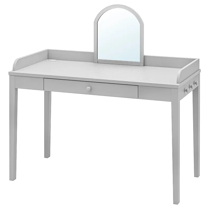 IKEA SMYGA СМЮГА, стіл із дзеркалом, світло-сірий, 122x60 см 594.440.95 фото №1
