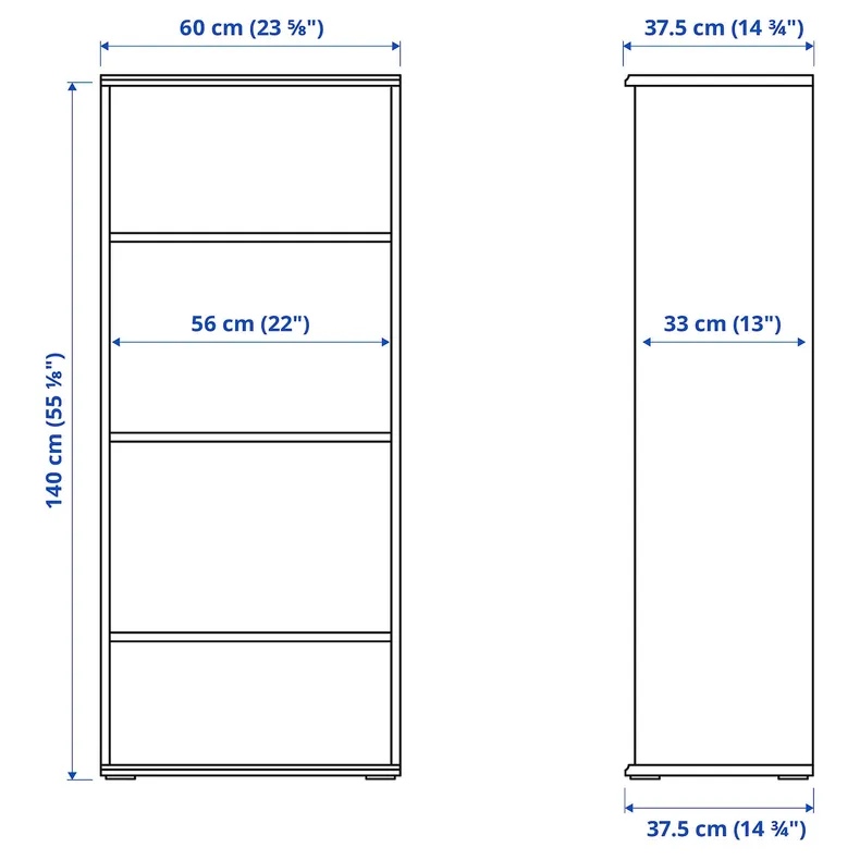 IKEA SKRUVBY СКРУВБИ, стеллаж, черный и синий, 60x140 см 205.203.54 фото №8