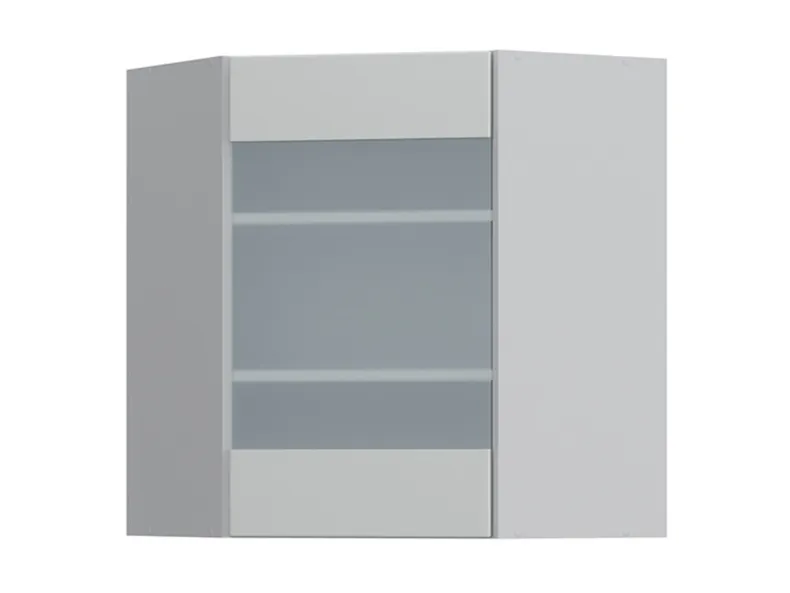 BRW Top Line 60 см угловой левосторонний кухонный шкаф с дисплеем светло-серый матовый, греноловый серый/светло-серый матовый TV_GNWU_60/72_LV-SZG/BRW0014 фото №1