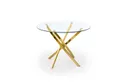 Кухонний стіл HALMAR RAYMOND, 100x100 см стільниця - прозора, ніжки - золото фото thumb №3