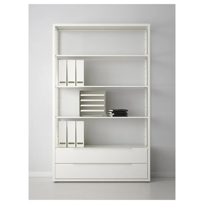 IKEA FJÄLKINGE ФЬЕЛЬКИНГЕ, стеллаж с ящиками, белый, 118x35x193 см 199.318.65 фото №2