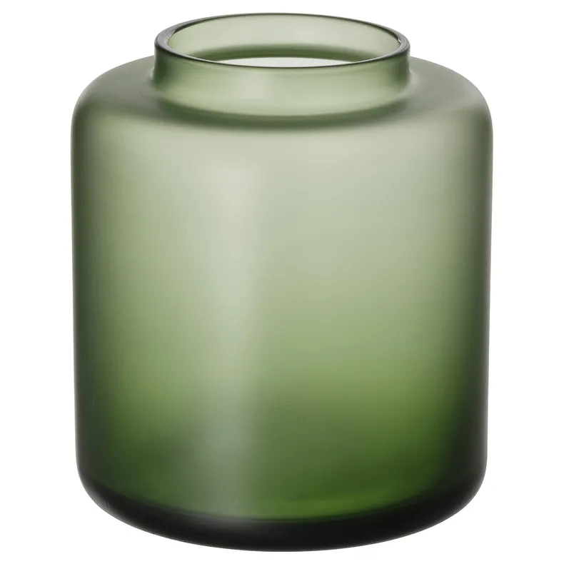 IKEA KONSTFULL КОНСТФУЛ, ваза, матове скло / зелений, 10 см 905.119.59 фото №1