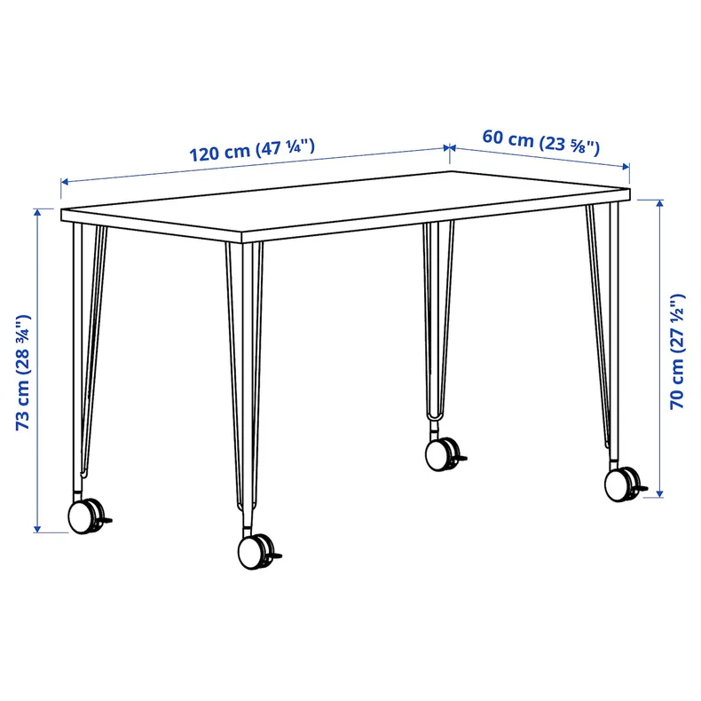 IKEA LAGKAPTEN ЛАГКАПТЕН / KRILLE КРІЛЛЕ, письмовий стіл, чорний/коричневий, 120x60 см 895.097.16 фото №2