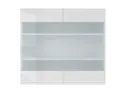 BRW Двухдверный верхний кухонный шкаф Sole 80 см с витриной белый глянцевый, альпийский белый/глянцевый белый FH_G_80/72_LV/PV-BAL/BIP фото thumb №1