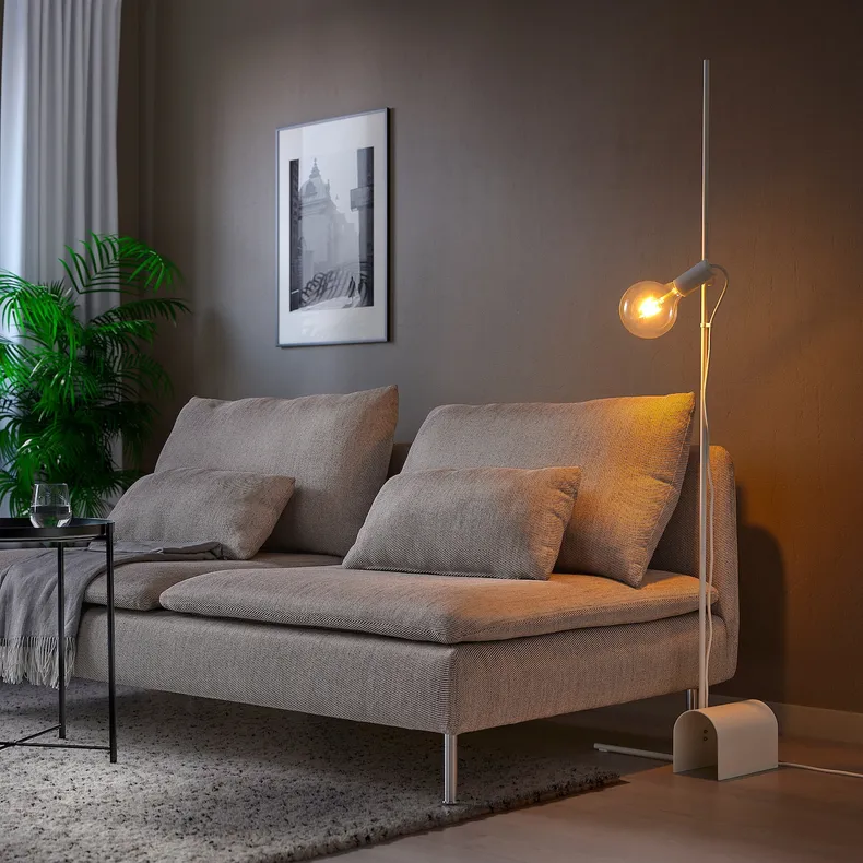 IKEA HÅRSLINGA ХОРСЛИНГА / LUNNOM ЛУННОМ, торшер с лампочкой, белое / прозрачное стекло 595.090.44 фото №4