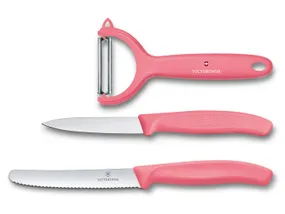 BRW Victorinox, набір 2 ножі та овочечистка, рожевий 078665 фото