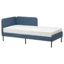 IKEA BLÅKULLEN БЛОКУЛЛЕН, карк ліжка з оббивкою+кут узголів'я, КНІСА класичний синій, 90x200 см 105.057.16 фото thumb №1