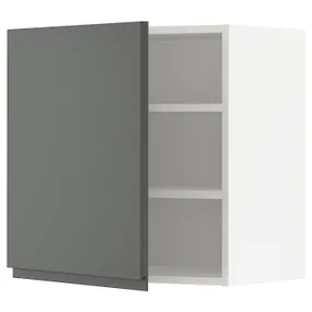 IKEA METOD МЕТОД, навесной шкаф с полками, белый / Воксторп темно-серый, 60x60 см 294.628.87 фото
