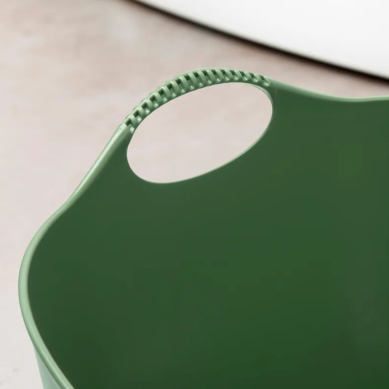 IKEA TORKIS ТОРКИС, гибкая корзина д/белья, зеленый, 35 l 205.791.65 фото №5