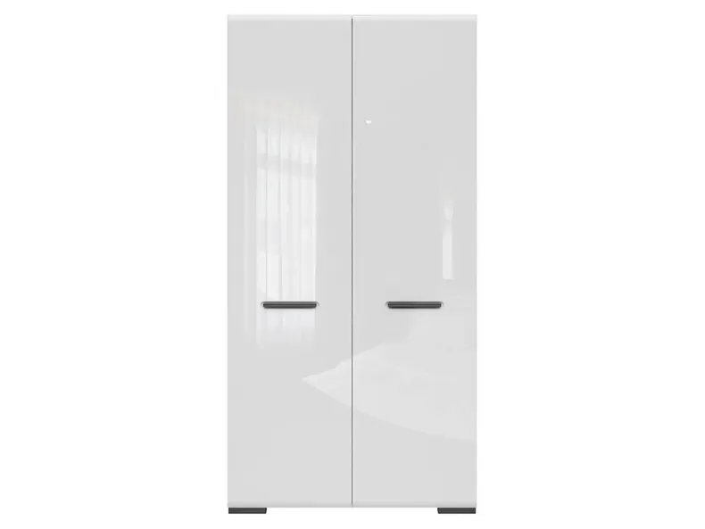 BRW Двухдверный шкаф Ассен 100 см белый глянец, белый/глянцевый белый SZF2D/20/10-BI/BIP фото №2