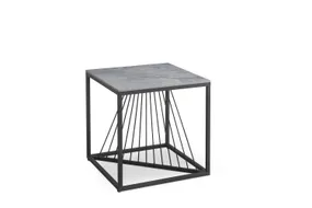 Журнальний стіл HALMAR INFINITY 2 квадратний 55x55 см, сірий мармур / чорний фото