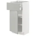 IKEA METOD МЕТОД / MAXIMERA МАКСИМЕРА, напольный шкаф с ящиком / дверцей, белый / светло-серый, 40x37 см 295.390.28 фото thumb №1