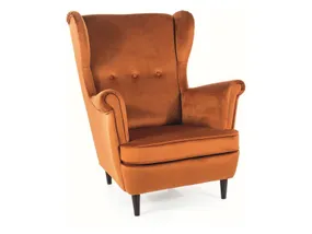 Мягкое кресло бархатное SIGNAL LORD Velvet, Bluvel 4215 - корица фото