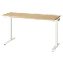 IKEA MITTZON МІТТЗОН, письмовий стіл, дуб okl/білий, 140x60 см 395.280.53 фото thumb №1
